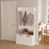 KAYLOR C2475.03 Entrance Furniture with Hangers & Storage - MDF in White 93x34x180cm KAYLOR C2475.03 Entrance Furniture with Hangers & Storage - MDF in White 93x34x180cm