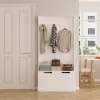 KAYLOR C2475.03 Entrance Furniture with Hangers & Storage - MDF in White 93x34x180cm KAYLOR C2475.03 Entrance Furniture with Hangers & Storage - MDF in White 93x34x180cm