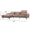 CORNER SOFA LEFT DIVYA  SYNTHETIC SUEDE IN LIGHT BROWN 266x104x97Hcm. CORNER SOFA LEFT DIVYA  SYNTHETIC SUEDE IN LIGHT BROWN 266x104x97Hcm.