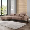 CORNER SOFA LEFT DIVYA  SYNTHETIC SUEDE IN LIGHT BROWN 266x104x97Hcm. CORNER SOFA LEFT DIVYA  SYNTHETIC SUEDE IN LIGHT BROWN 266x104x97Hcm.
