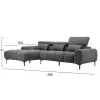 CORNER SOFA LEFT DIVYA  SYNTHETIC SUEDE IN GREY 266x104x97Hcm. CORNER SOFA LEFT DIVYA  SYNTHETIC SUEDE IN GREY 266x104x97Hcm.