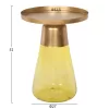 Coffee Table Auxiliary VALERY Green Glass and Gold Metal Φ39.5x52Hcm Coffee Table Auxiliary VALERY Green Glass and Gold Metal Φ39.5x52Hcm