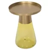 Coffee Table Auxiliary VALERY Green Glass and Gold Metal Φ39.5x52Hcm Coffee Table Auxiliary VALERY Green Glass and Gold Metal Φ39.5x52Hcm