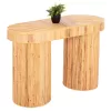 Κονσόλα Οβάλ GATSBY C9871 Φυσικό Rattan σε Φυσικό χρώμα 110x45x74,5Υεκ.