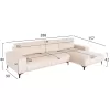 Corner Sofa NOA Right Corner in Ecru fabric 288x157x80cm Corner Sofa NOA Right Corner in Ecru fabric 288x157x80cm