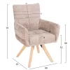 Dining Armchair GAZER Beige fabric and Rubberwood legs 66x63x91Hcm. Dining Armchair GAZER Beige fabric and Rubberwood legs 66x63x91Hcm.