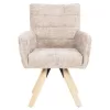 Dining Armchair GAZER Beige fabric and Rubberwood legs 66x63x91Hcm. Dining Armchair GAZER Beige fabric and Rubberwood legs 66x63x91Hcm.