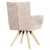 Dining Armchair GAZER Beige fabric and Rubberwood legs 66x63x91Hcm. Dining Armchair GAZER Beige fabric and Rubberwood legs 66x63x91Hcm.
