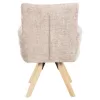 Dining Armchair GAZER Beige fabric and Rubberwood legs 66x63x91Hcm. Dining Armchair GAZER Beige fabric and Rubberwood legs 66x63x91Hcm.