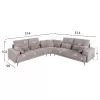 Corner Sofa SYMMET Reversible Light Gray Fabric and Charcoal Legs 314x314x102cm Corner Sofa SYMMET Reversible Light Gray Fabric and Charcoal Legs 314x314x102cm
