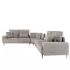 Corner Sofa SYMMET Reversible Light Gray Fabric and Charcoal Legs 314x314x102cm Corner Sofa SYMMET Reversible Light Gray Fabric and Charcoal Legs 314x314x102cm