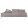 Corner Sofa SYMMET Reversible Light Gray Fabric and Charcoal Legs 314x314x102cm Corner Sofa SYMMET Reversible Light Gray Fabric and Charcoal Legs 314x314x102cm