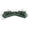 SYMMET Corner Sofa Reversible Green Fabric and Charcoal Legs 314x314x102cm SYMMET Corner Sofa Reversible Green Fabric and Charcoal Legs 314x314x102cm
