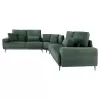SYMMET Corner Sofa Reversible Green Fabric and Charcoal Legs 314x314x102cm SYMMET Corner Sofa Reversible Green Fabric and Charcoal Legs 314x314x102cm