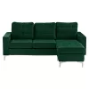 Corner sofa SANTINO Reversible Velvet Fabric Cypress 190x128x82cm