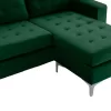 Corner sofa SANTINO Reversible Velvet Fabric Cypress 190x128x82cm