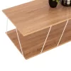 Coffee Table TARS C8927.14 Sonoma with White Metal Rods 120x50x30cm Coffee Table TARS C8927.14 Sonoma with White Metal Rods 120x50x30cm
