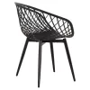 Armchair ARIADNE Polypropylene Black with Metal legs 63x56x80Hcm. Armchair ARIADNE Polypropylene Black with Metal legs 63x56x80Hcm.