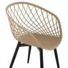 Armchair ARIADNE Polypropylene Cappuccino with Black Metal legs 63x56x80Hcm. Armchair ARIADNE Polypropylene Cappuccino with Black Metal legs 63x56x80Hcm.