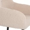 Armchair SHELLY White Teddy fabric with Black Metal legs 57x55x87Hcm. Armchair SHELLY White Teddy fabric with Black Metal legs 57x55x87Hcm.