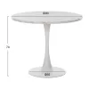 ROUND DINING TABLE ROLLO  MELAMINE IN WHITE MARBLE METAL LEG Φ90x74Hcm.