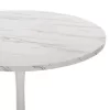 ROUND DINING TABLE ROLLO  MELAMINE IN WHITE MARBLE METAL LEG Φ90x74Hcm.