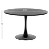 ROUND DINING TABLE ROLLO  MELAMINE IN BLACK MARBLE METAL LEG Φ120x74Hcm.