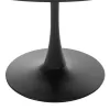 ROUND DINING TABLE ROLLO  MELAMINE IN BLACK MARBLE METAL LEG Φ120x74Hcm.