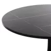 ROUND DINING TABLE ROLLO  MELAMINE IN BLACK MARBLE METAL LEG Φ120x74Hcm.