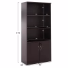 Professional office bookcase  Caitlyn Wenge with 2 doors 80X40X180 H cm