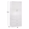 Wardrobe REINA with 2 Drawers White 80x42.5x180.5 cm