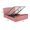Upholstered Bed ODELIA Double with Storage space Velvet Dusty Pink 160x200 cm Upholstered Bed ODELIA Double with Storage space Velvet Dusty Pink 160x200 cm