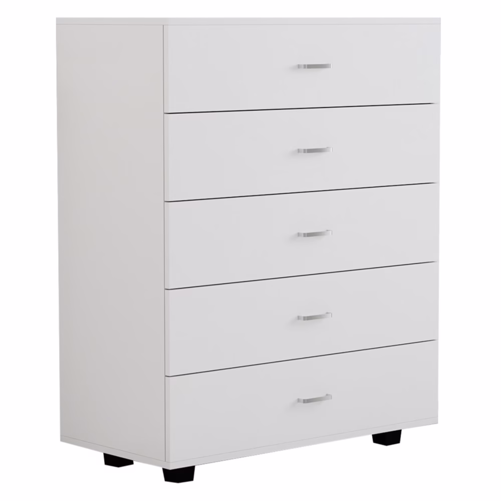 Συρταριέρα THORG C8995.03 με 5 Συρτάρια Λευκή 80x40x100Y εκ.
