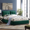 Upholstered Bed BILLIE Double Velvet Green 160X200 cm