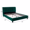 Upholstered Bed BILLIE Double Velvet Green 160X200 cm