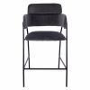 Medium Height Bar Stool KELSO Velvet Gray with Metal Frame 54x58x95cm Medium Height Bar Stool KELSO Velvet Gray with Metal Frame 54x58x95cm