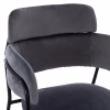 Medium Height Bar Stool KELSO Velvet Gray with Metal Frame 54x58x95cm Medium Height Bar Stool KELSO Velvet Gray with Metal Frame 54x58x95cm