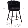 Medium Height Bar Stool VESNA C8736.04 Black Velvet and Metal Frame 50x50x90cm Medium Height Bar Stool VESNA C8736.04 Black Velvet and Metal Frame 50x50x90cm