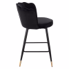 Medium Height Bar Stool VESNA C8736.04 Black Velvet and Metal Frame 50x50x90cm Medium Height Bar Stool VESNA C8736.04 Black Velvet and Metal Frame 50x50x90cm