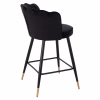 Medium Height Bar Stool VESNA C8736.04 Black Velvet and Metal Frame 50x50x90cm Medium Height Bar Stool VESNA C8736.04 Black Velvet and Metal Frame 50x50x90cm