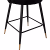 Medium Height Bar Stool VESNA C8736.04 Black Velvet and Metal Frame 50x50x90cm Medium Height Bar Stool VESNA C8736.04 Black Velvet and Metal Frame 50x50x90cm