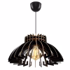Φωτιστικό Οροφής Ξύλινο C7350.03 Μαύρο Φ54x65Υ εκ.