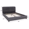 Upholstered Bed ODALYS Double Velvet Grey 150X200 cm