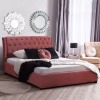 Upholstered Bed ODALYS Double Velvet Dusty Pink 150X200 cm