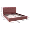 Upholstered Bed ODALYS Double Velvet Dusty Pink 150X200 cm