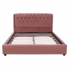 Upholstered Bed ODALYS Double Velvet Dusty Pink 150X200 cm