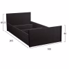Bed ADLER Single Wenge 90x200 cm Bed ADLER Single Wenge 90x200 cm