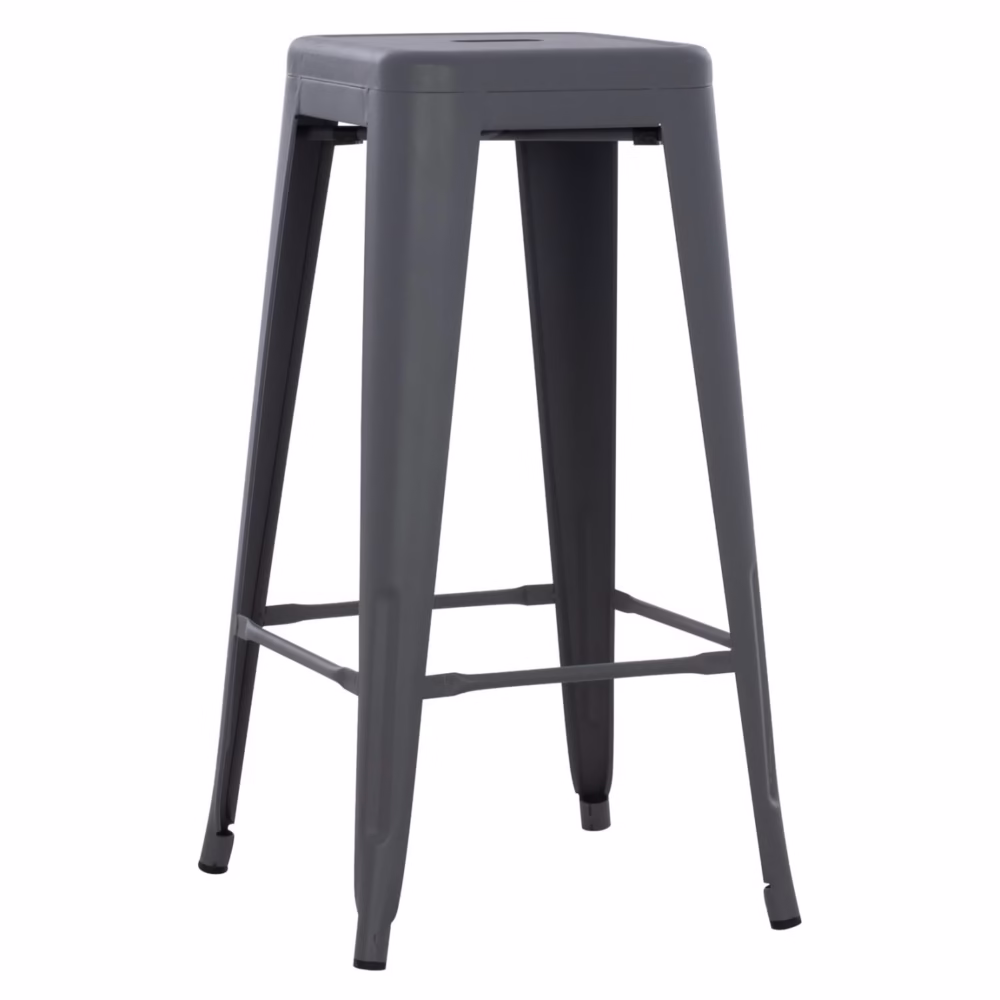 Σκαμπό μπάρ MELITA C8642.10 Μεταλλικό Grey 43x43x78Yεκ.