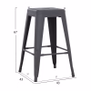 Bar Stool MELITA Medium Height Metal in Gray 43x43x67cm. Bar Stool MELITA Medium Height Metal in Gray 43x43x67cm.