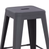 Bar Stool MELITA Medium Height Metal in Gray 43x43x67cm. Bar Stool MELITA Medium Height Metal in Gray 43x43x67cm.